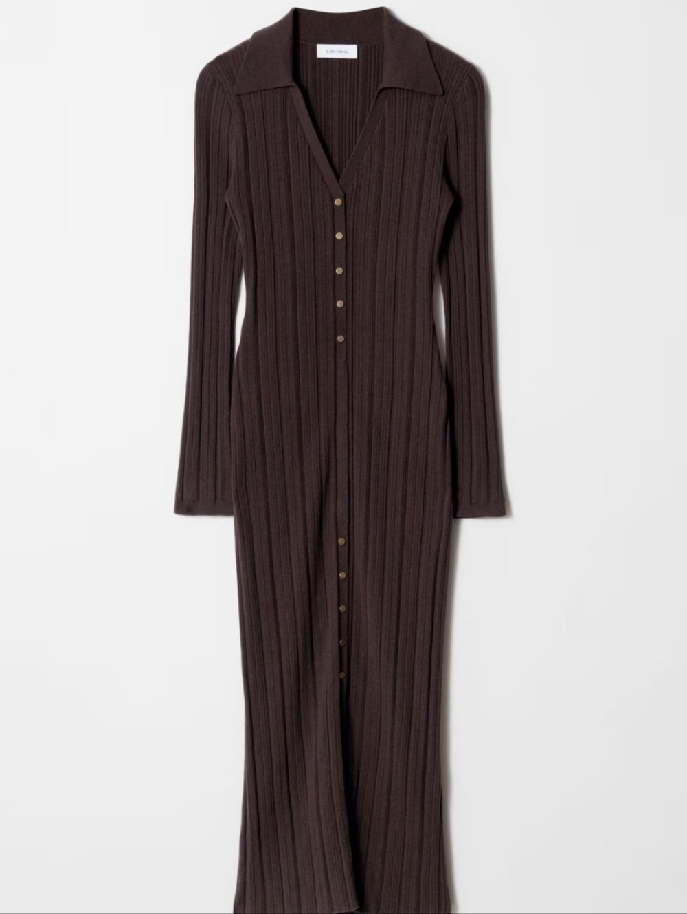 & Other Stories NWT Brown Rib-Knit Wool Maxi Dress